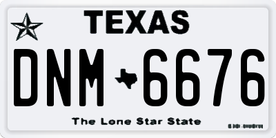 TX license plate DNM6676