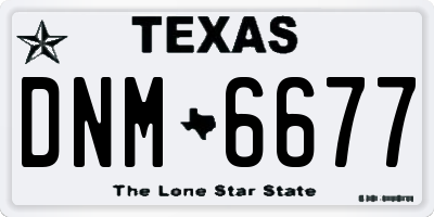 TX license plate DNM6677