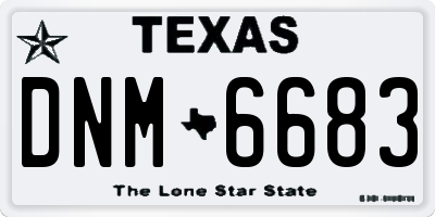 TX license plate DNM6683