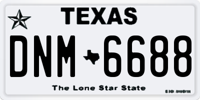 TX license plate DNM6688