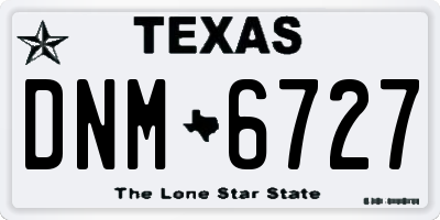 TX license plate DNM6727