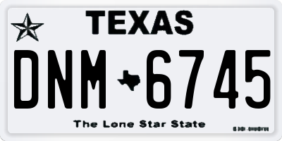 TX license plate DNM6745