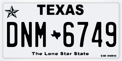 TX license plate DNM6749