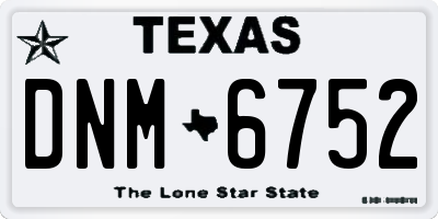 TX license plate DNM6752