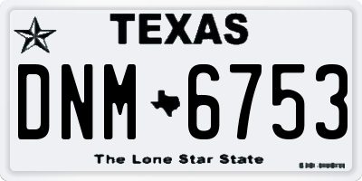 TX license plate DNM6753