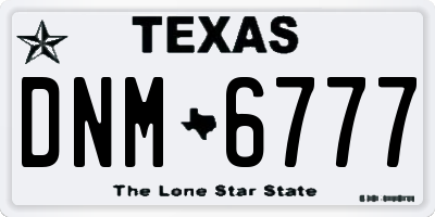 TX license plate DNM6777
