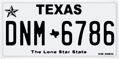 TX license plate DNM6786