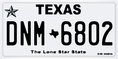 TX license plate DNM6802