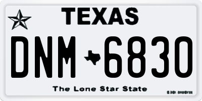 TX license plate DNM6830