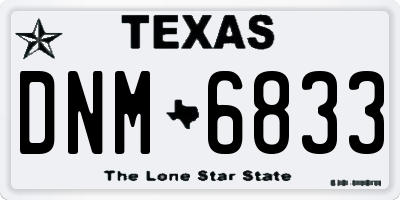TX license plate DNM6833