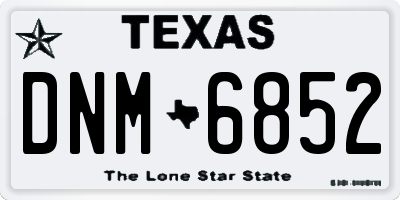 TX license plate DNM6852