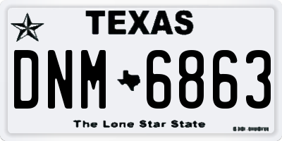 TX license plate DNM6863