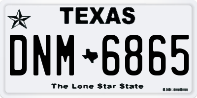 TX license plate DNM6865