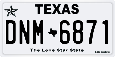 TX license plate DNM6871