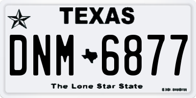 TX license plate DNM6877