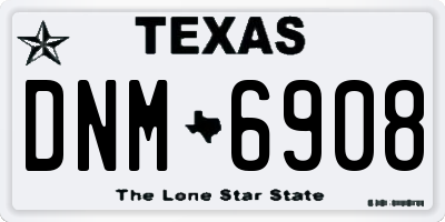 TX license plate DNM6908