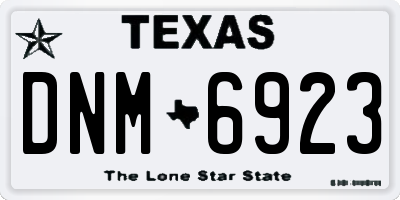 TX license plate DNM6923