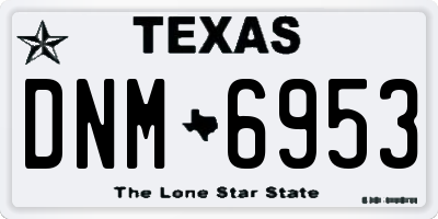 TX license plate DNM6953