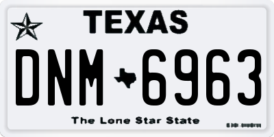 TX license plate DNM6963