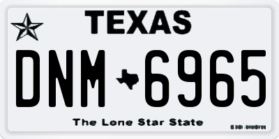 TX license plate DNM6965
