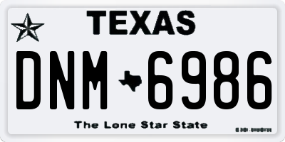TX license plate DNM6986