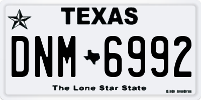 TX license plate DNM6992