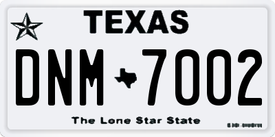 TX license plate DNM7002