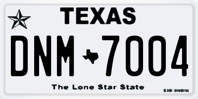 TX license plate DNM7004