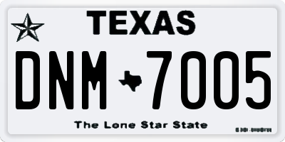 TX license plate DNM7005