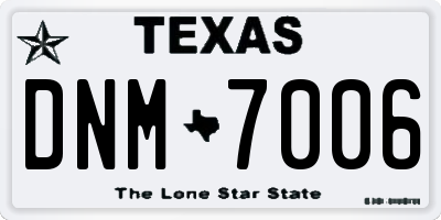 TX license plate DNM7006
