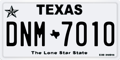 TX license plate DNM7010