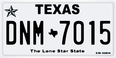 TX license plate DNM7015