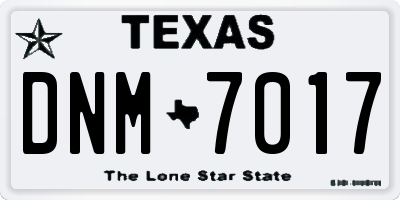 TX license plate DNM7017