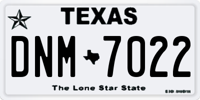 TX license plate DNM7022