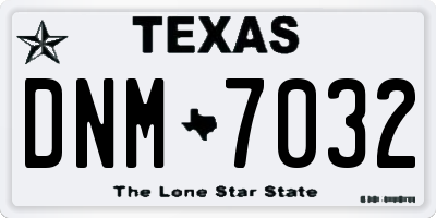 TX license plate DNM7032