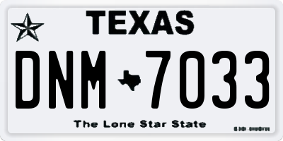 TX license plate DNM7033