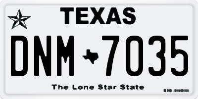 TX license plate DNM7035