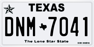 TX license plate DNM7041