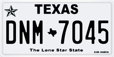 TX license plate DNM7045