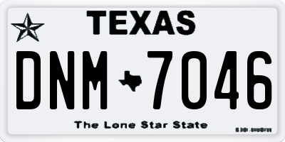 TX license plate DNM7046
