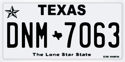 TX license plate DNM7063