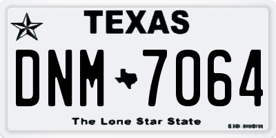 TX license plate DNM7064