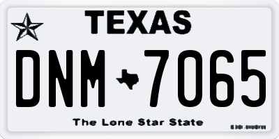 TX license plate DNM7065