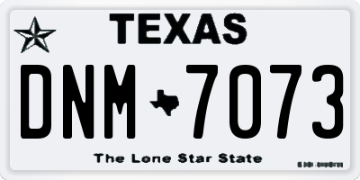 TX license plate DNM7073