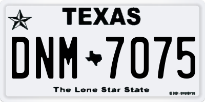 TX license plate DNM7075