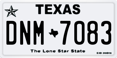 TX license plate DNM7083