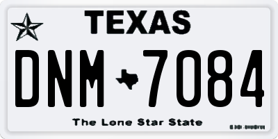 TX license plate DNM7084