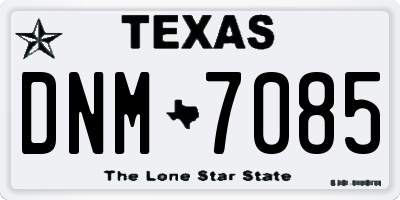 TX license plate DNM7085