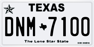 TX license plate DNM7100
