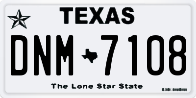 TX license plate DNM7108